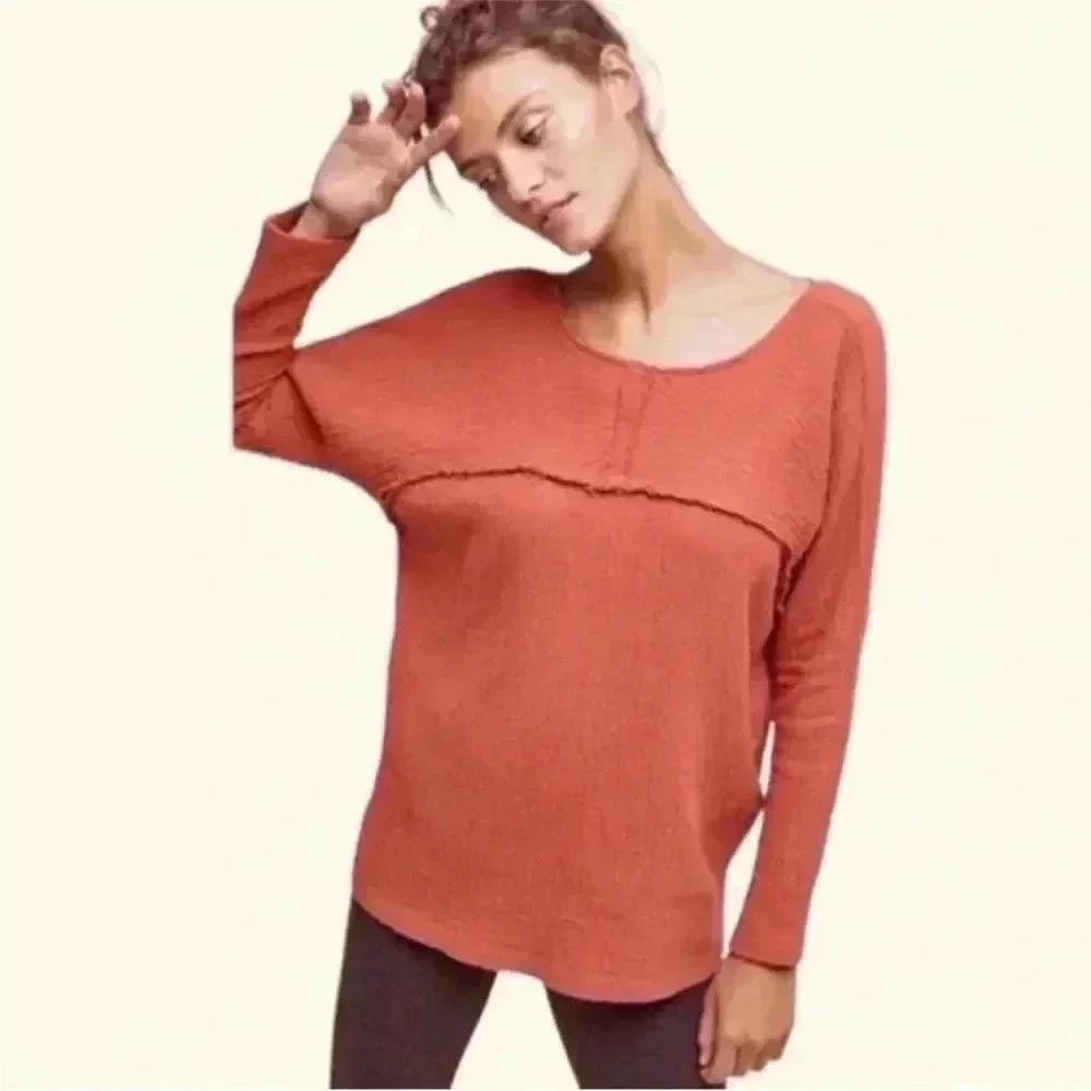 Saturday Sunday Women's Aurelia Long Sleeve Criss Cross Loungewear Top Size L